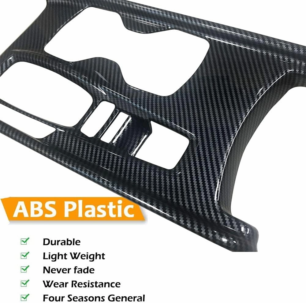 LEXLEY 2Pcs Carbon Fiber Style Gear Shift Frame Console Panel Trims Cover Cup Holder Decor Decal Compatible with Honda Accord Hybrid 2018 2019 2020 2021 2022,Not Fit Gas (Without gear lever)