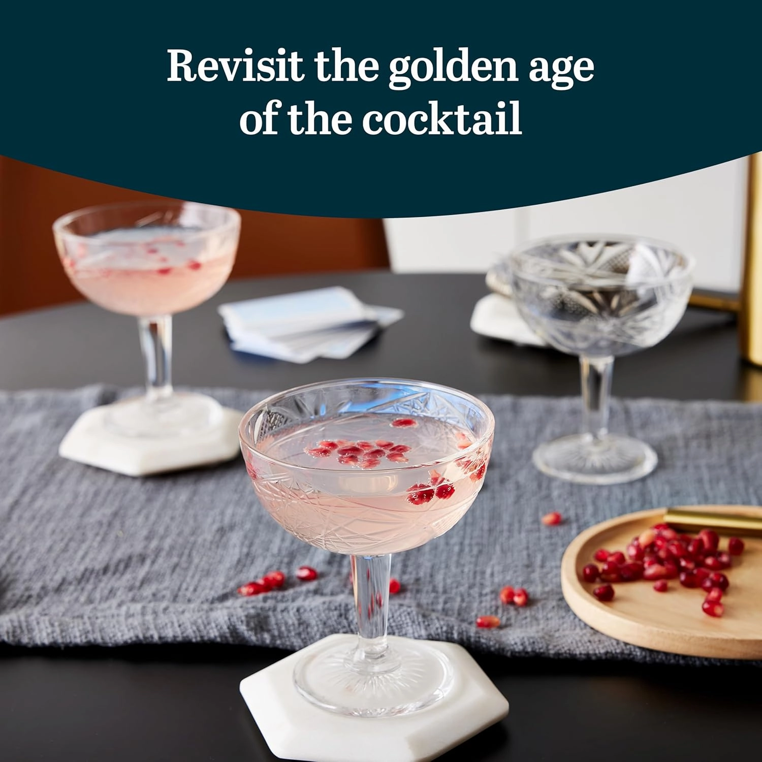 Libbey Hobstar Champagne Coupes , Timeless Bar Glasses, Dishwasher Safe Cocktail Glasses Set of 4 for Beverages, Mixed Drinks and More