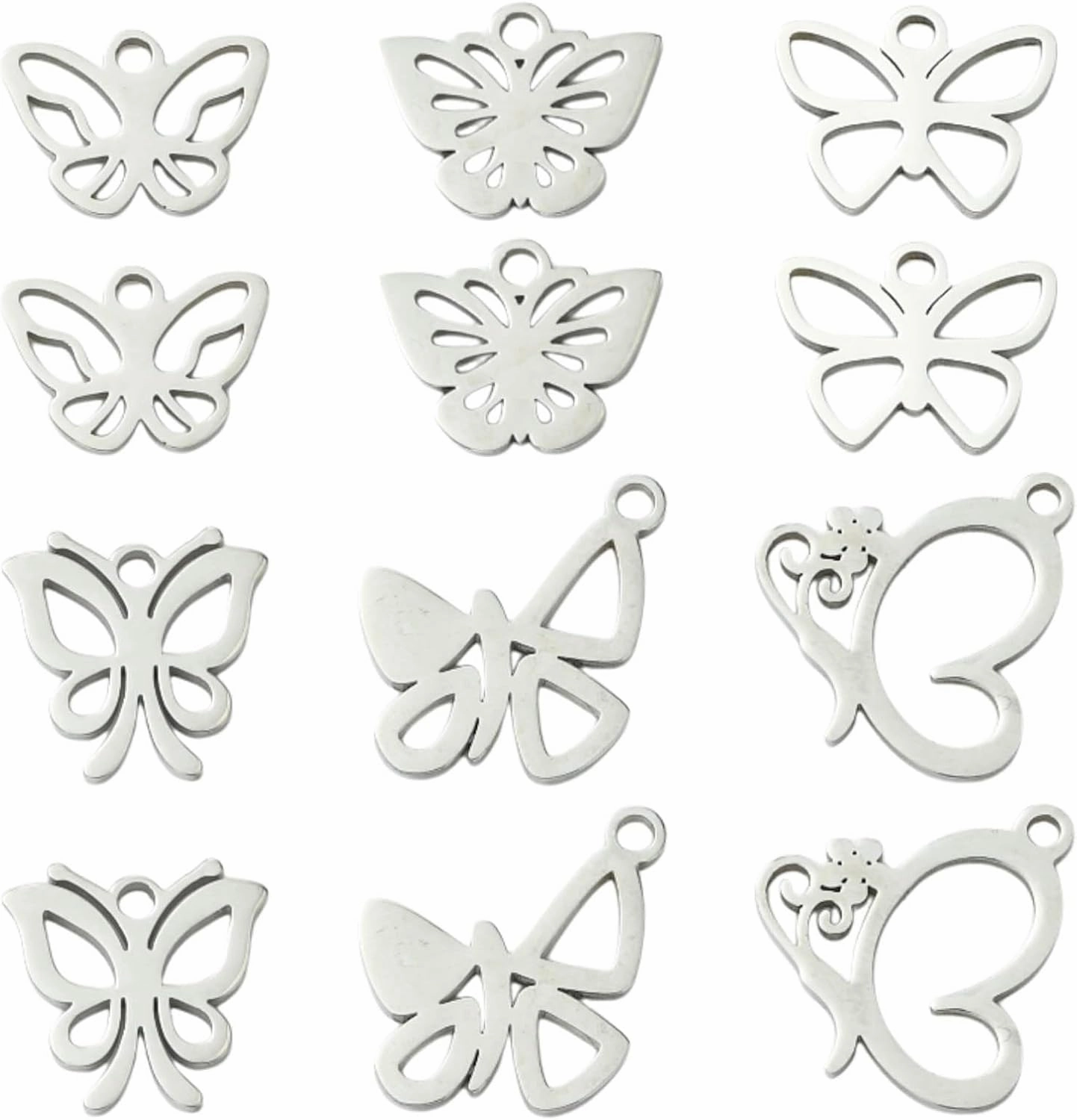 LiQunSweet Mixed Animals Envelop Letter Butterfly Stainless Steel Charms for DIY Jewelry Making