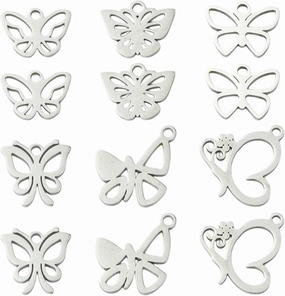 LiQunSweet Mixed Animals Envelop Letter Butterfly Stainless Steel Charms for DIY Jewelry Making