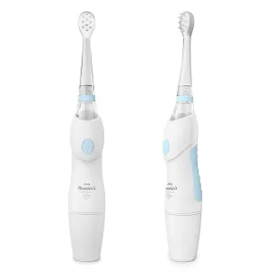 Little Martin's Toddler Electric Toothbrush - for Infants Baby Kids - with LED Light & Auto Timer for Training - Sonic Soft Vibrating - Battery Operated (Blue)