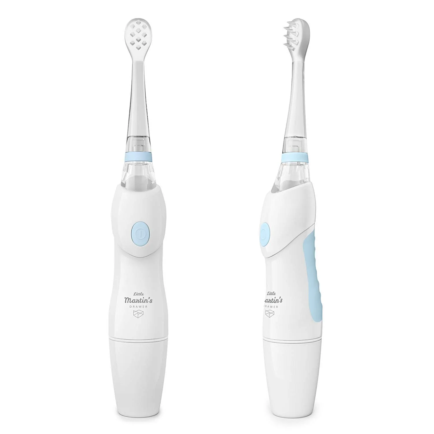 Little Martin's Toddler Electric Toothbrush - for Infants Baby Kids - with LED Light & Auto Timer for Training - Sonic Soft Vibrating - Battery Operated (Blue)