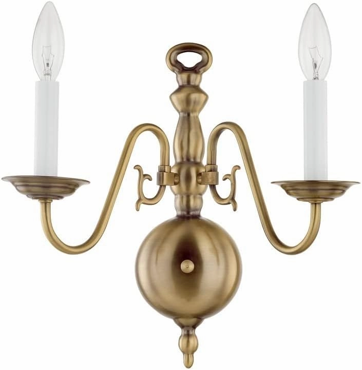 Livex Lighting 5002-02 Williamsburg 2 Light Polished Brass Wall Sconce