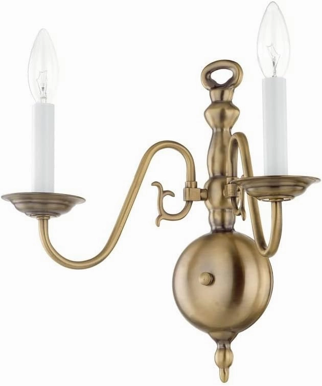 Livex Lighting 5002-02 Williamsburg 2 Light Polished Brass Wall Sconce