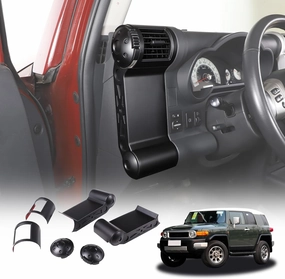 LLKUANG Dashboard Side Air Outlet Frame ABS Car Dashboard Side Air Outlet Frame Decorative Panel for Toyota FJ Cruiser (XJ10) 2007-2022 A/C Air Vent Kit Interior Accessories (Matte black)