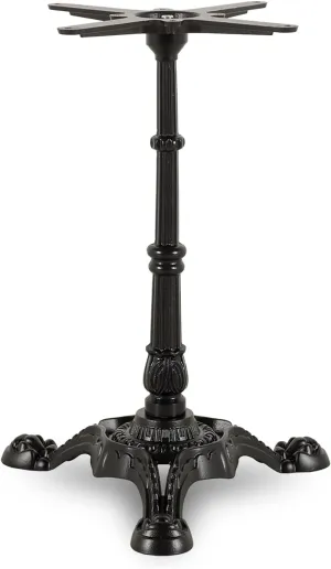 LOKKHAN Elegant Semi-Gloss Black Cast Iron Pedestal Table Base 27.95" H - Ornate Tripod Clawfoot Design - Heavy Duty Support, Metal Furniture Leg Stand, DIY Building, Premium Decorative Table Leg