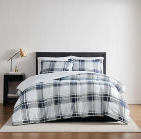 London Fog Nottingham Plaid Comforter Set Multiple Polyester 3-Piece Full/Queen Comforter Set, Plaid Themed, for Men and Women, Oeko-TEX Certified Confidence