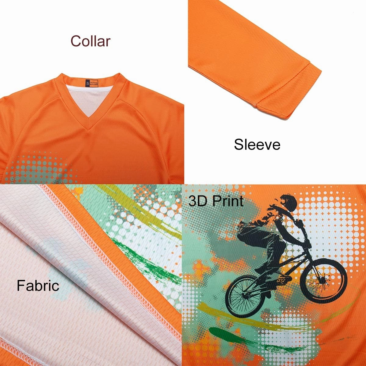Long Sleeve MTB Jersey Women, Dirt Bike Shirt for Mountain Motocross Biking BMX Motorcycle Fishing Off Racing