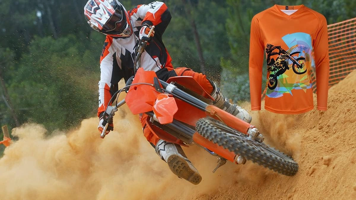 Long Sleeve MTB Jersey Women, Dirt Bike Shirt for Mountain Motocross Biking BMX Motorcycle Fishing Off Racing