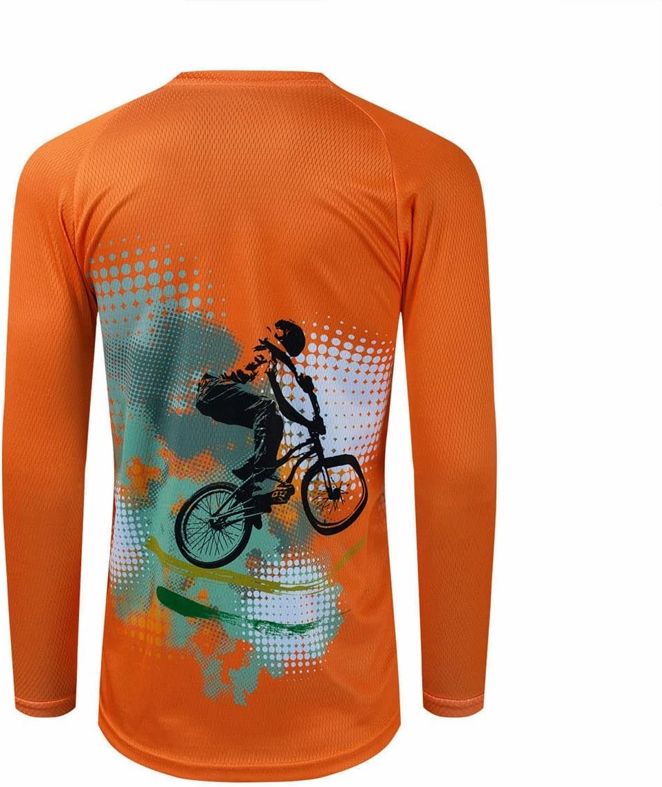 Long Sleeve MTB Jersey Women, Dirt Bike Shirt for Mountain Motocross Biking BMX Motorcycle Fishing Off Racing