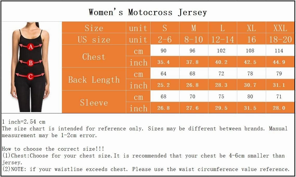 Long Sleeve MTB Jersey Women, Dirt Bike Shirt for Mountain Motocross Biking BMX Motorcycle Fishing Off Racing