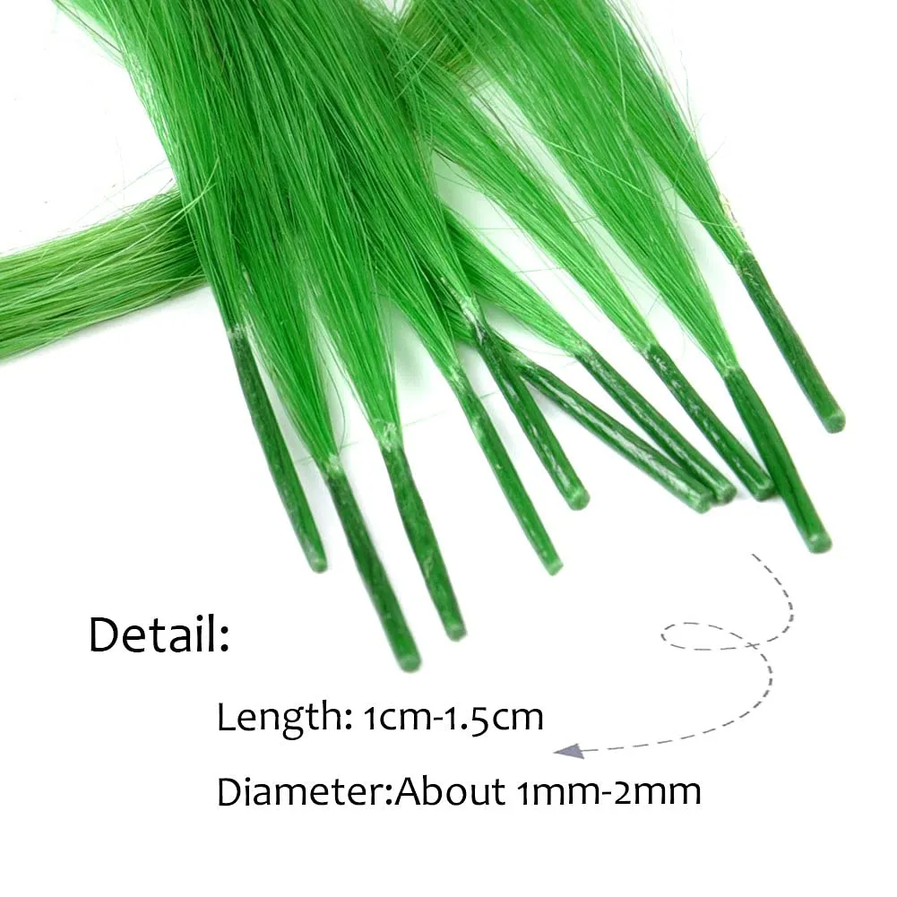Lot 10 strands 20'' Long Solid Colorful I Tip Human Hair Extension,10  FREE Micro Beads,Hook (Apple Green, 20inch)