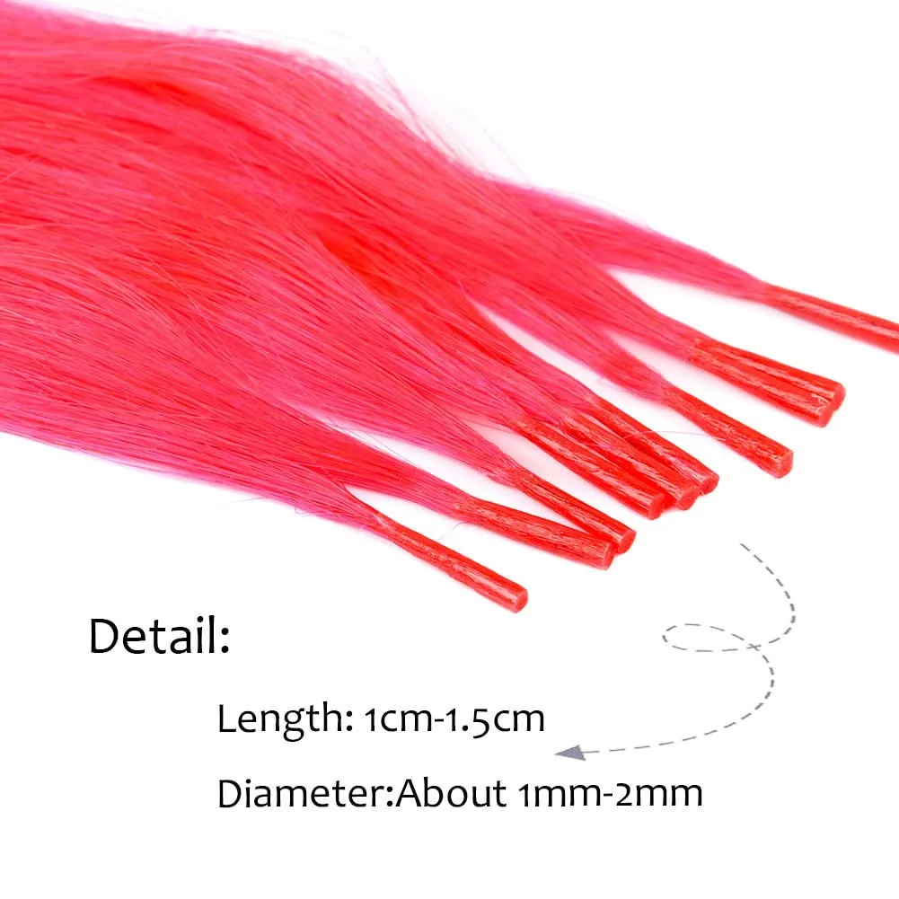 Lot 10 strands 20'' Long Solid Colorful I Tip Human Hair Extension,10  FREE Micro Beads,Hook (Hot Pink, 20inch)
