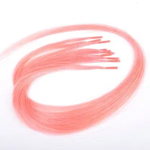 Lot 10 strands 20'' Long Solid Colorful I Tip Human Hair Extension,10  FREE Micro Beads,Hook (Light Pink, 20inch)