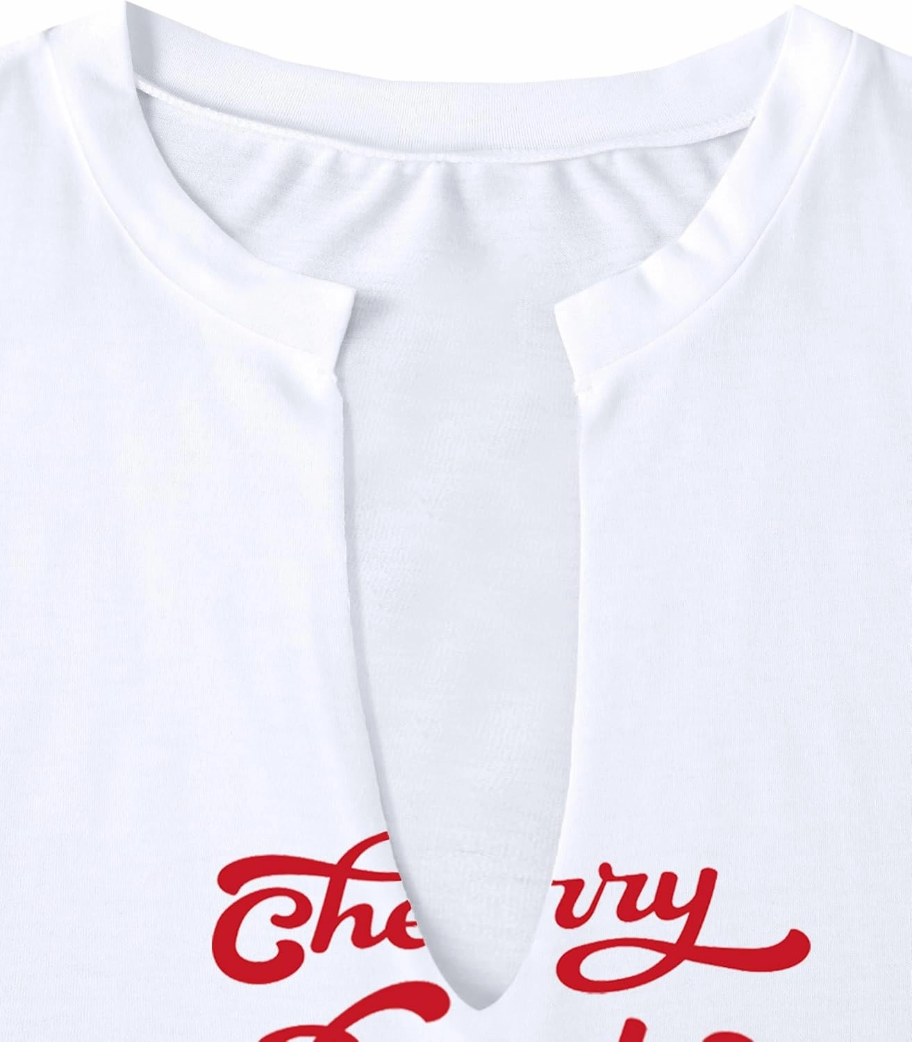 LovelyWholesale Womens Graphic Tees Sexy V Neck T Shirts Short Sleeve Side Slit Summer Tops