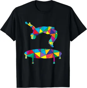 Low Poly Art Freerun Polygon Art Trampoline Parkour Backflip T-Shirt