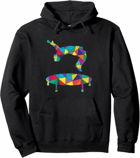 Low Poly Art Freerun Polygon Art Trampoline Parkour Backflip Pullover Hoodie