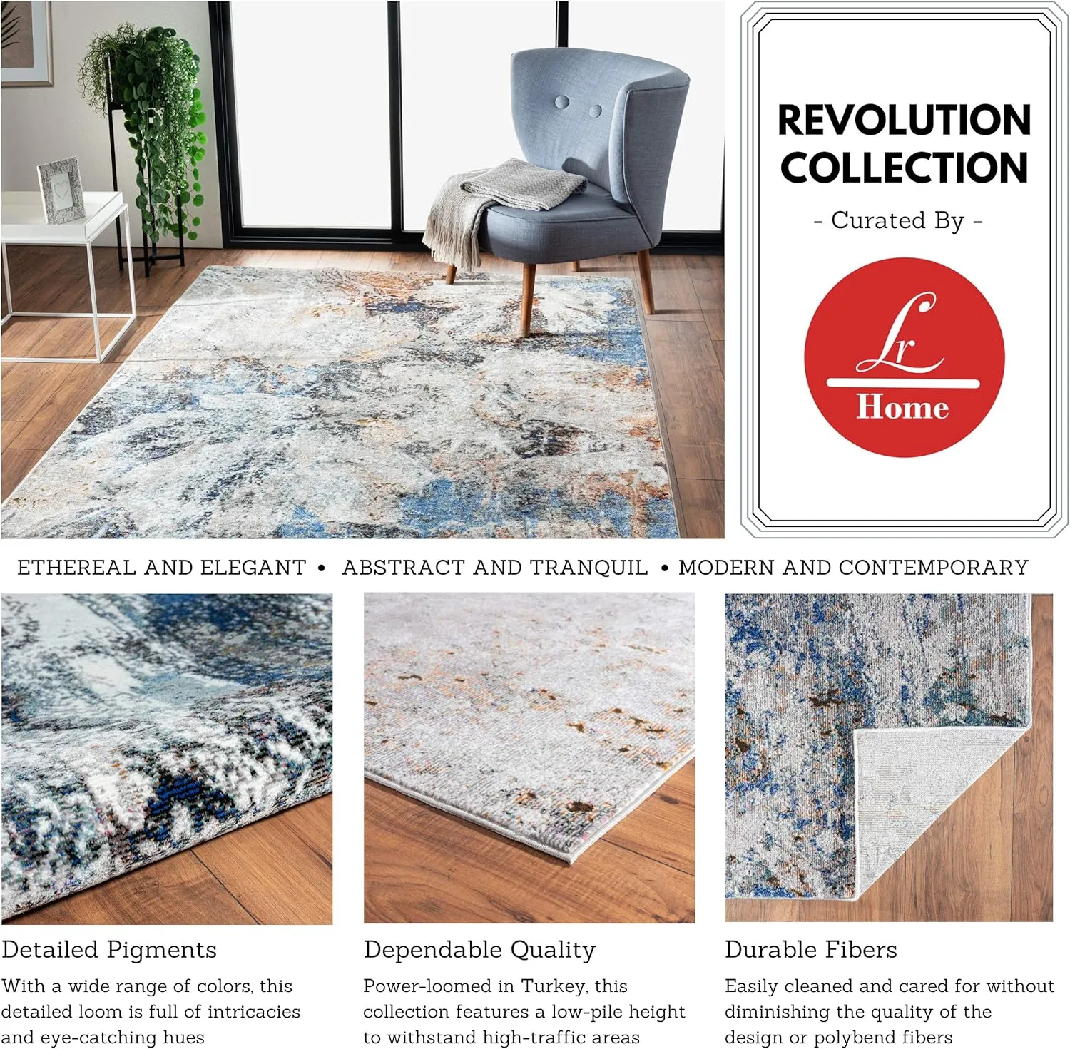 LR Home Indoor 5x8 Area Rugs for Home Decor | Turkish Rugs for Living Room, Bedroom, playroom, entryway, Office | Modern Farmhouse Boho Area Rug for Room Decor | Gray/Cream