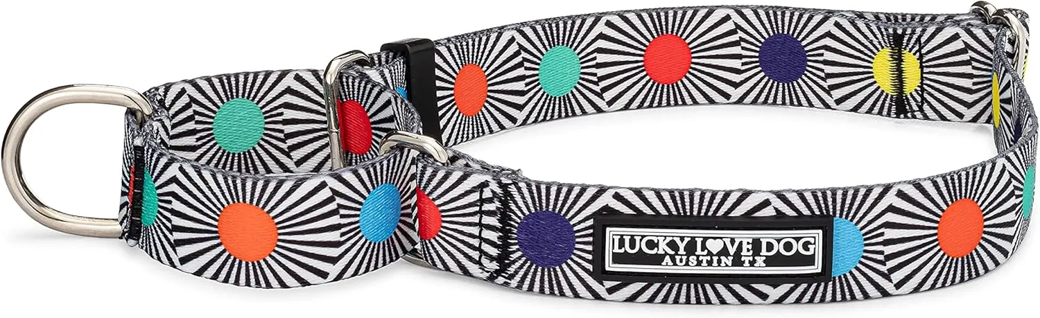 Lucky Love Dog, Adjustable Fun Style Martingale Collar for Dogs, Comfy & Bright Color, Premium No Slip Dog Collar - (Large, SOCO Mart)
