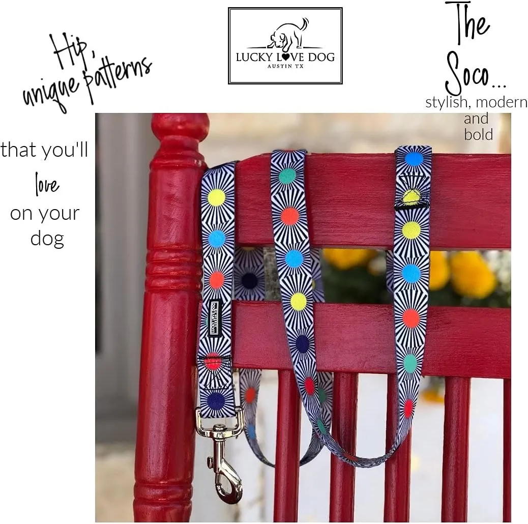 Lucky Love Dog, Adjustable Fun Style Martingale Collar for Dogs, Comfy & Bright Color, Premium No Slip Dog Collar - (Large, SOCO Mart)