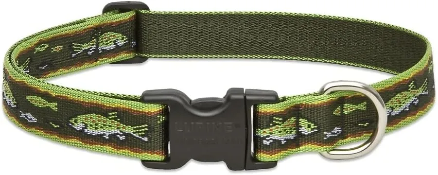 LupinePet Originals 1" Brook Trout 16-28" Adjustable Collar for Large Dogs