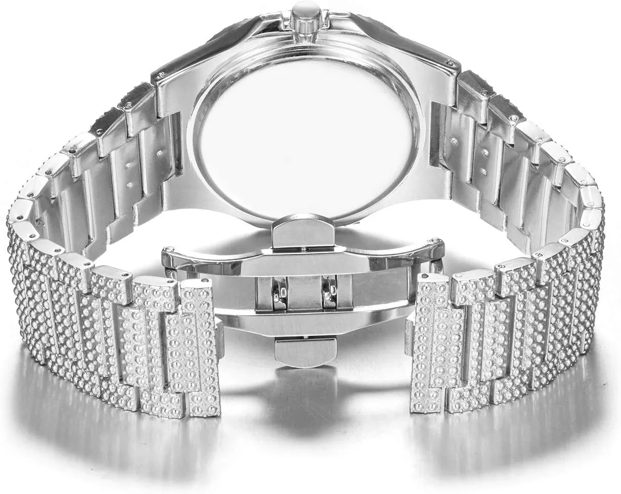 Luxury Unisex Watch Crystal Diamond Watches Big Face Fashion Men's Women's Quartz Watch Gold Color Silver Color Rose Gold Color Stainless Steel Wrist Watch Bling Watches