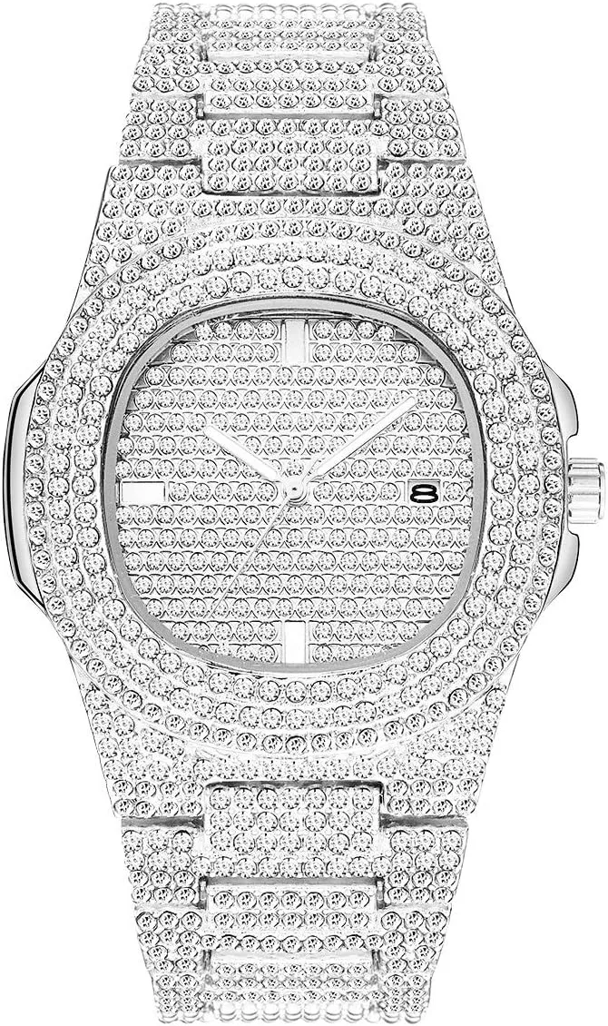 Luxury Unisex Watch Crystal Diamond Watches Big Face Fashion Men's Women's Quartz Watch Gold Color Silver Color Rose Gold Color Stainless Steel Wrist Watch Bling Watches