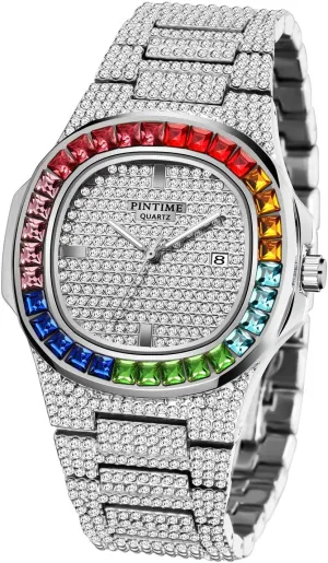 Luxury Unisex Watch Crystal Diamond Watches Big Face Fashion Men's Women's Quartz Watch Gold Color Silver Color Rose Gold Color Stainless Steel Wrist Watch Bling Watches