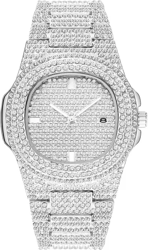 Luxury Unisex Watch Crystal Diamond Watches Big Face Fashion Men's Women's Quartz Watch Gold Color Silver Color Rose Gold Color Stainless Steel Wrist Watch Bling Watches