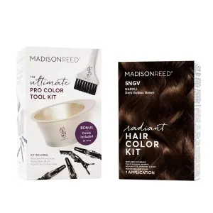 Madison Reed Radiant Hair Color Starter Bundle - Radiant Hair Color Kit in Napoli Brown - 5NGV and Hair Coloring Pro Tool Kit