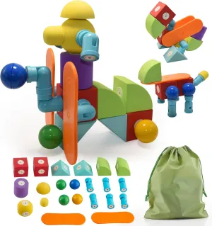 Magnetic Foam Blocks for Kids, Non-Toxic STEM Toy, 22-Pcs for Ages 1-6