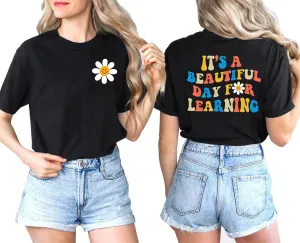 MAIHUN Women Teacher Life Shirt Teacher Gift Short Sleeve Shirts It s a Beautiful Day for Learning T-Shirt