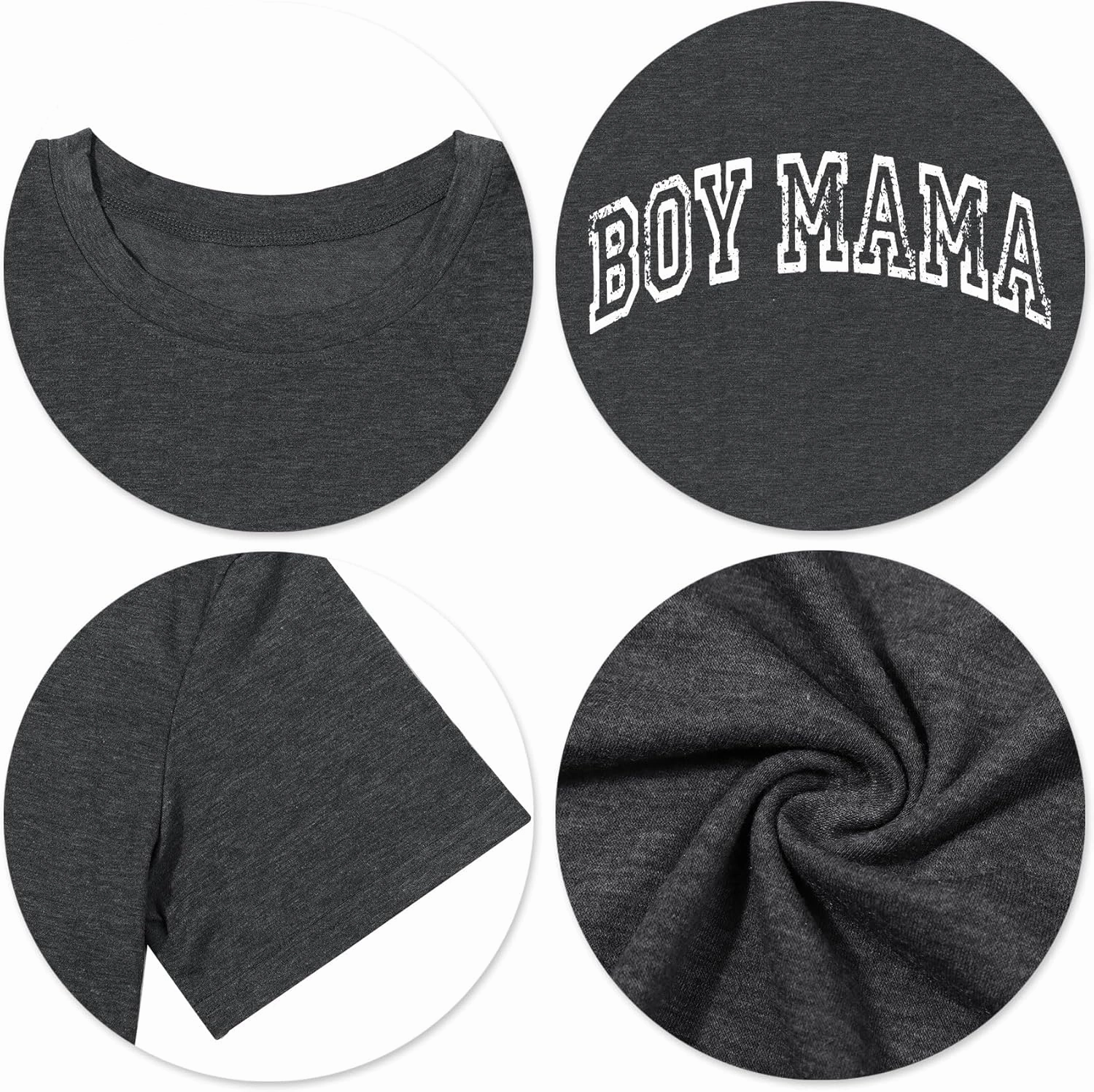 Mama Shirt Boy Mom Shirts for Women: Funny Mama Print T-Shirts Causal Short Sleeve Tee Tops