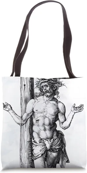 Man Of Sorrows With Hands Raised by Albrecht Durer (1500) Tote Bag