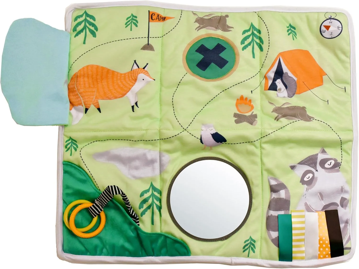 Manhattan Toy Camp Acorn Sensory Activity Play Mat with Tethered Teether Baby Toy
