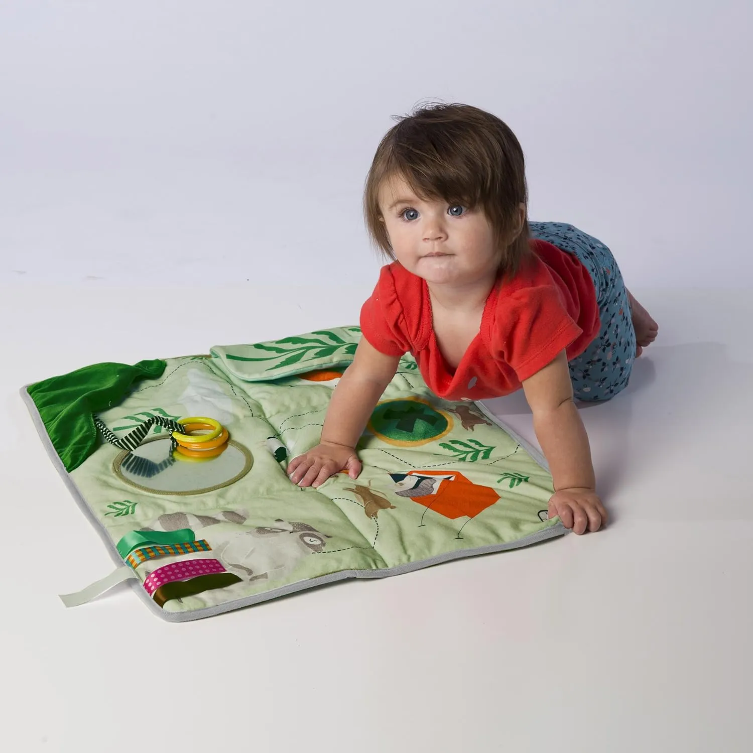 Manhattan Toy Camp Acorn Sensory Activity Play Mat with Tethered Teether Baby Toy