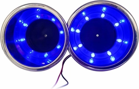 Manifish-made 2Pieces Boat Cup Holder Stainless Steel Blue LED Cup Holder Drink Holder with Drain for Boat Rv Camper
