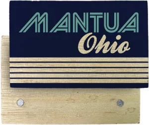 Mantua Ohio Souvenir Wooden 2" x 3" Fridge Magnet Retro Design 4 Pack