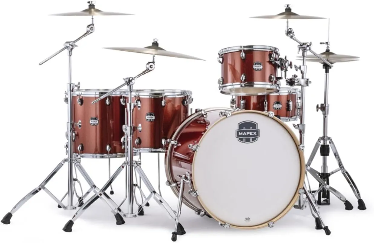Mapex Mars 5-Piece Crossover Shell Pack w/ 22" Bass Drum - Blood Orange Sparkle (MA528SFOR)
