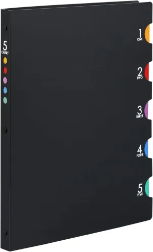 Maruman F483A Loose Leaf Binder, A4, Five Chart, 30 Holes, Black