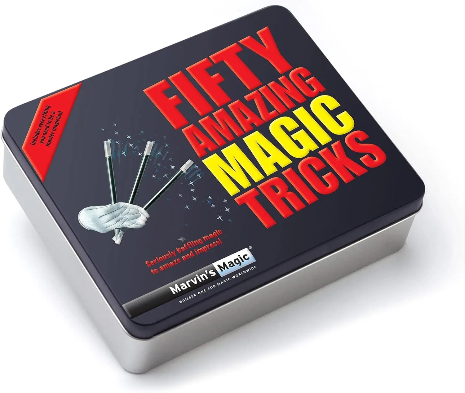 Marvin's Magic - Fifty Amazing Magic Tricks | Amazing Magic Tricks for Kids in Gift Tin | Includes Classic Card and Coin Tricks, Mind Reading, Levitation   More