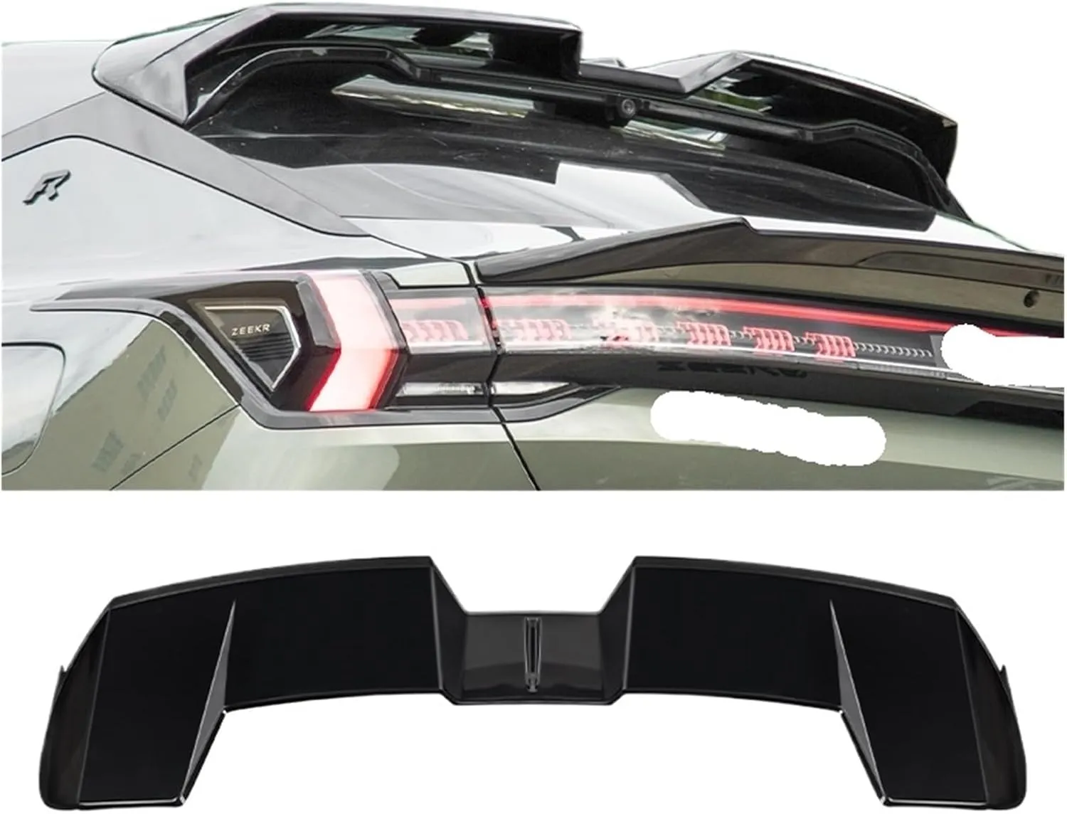 MC Racing Compatible for ZEEKR 001 2021-2024 Sports Top Wing/Tail Wing Trunk Spoiler Lip ABS Wing Spoiler Zeekr Car Styling Accessories(Bright Black)
