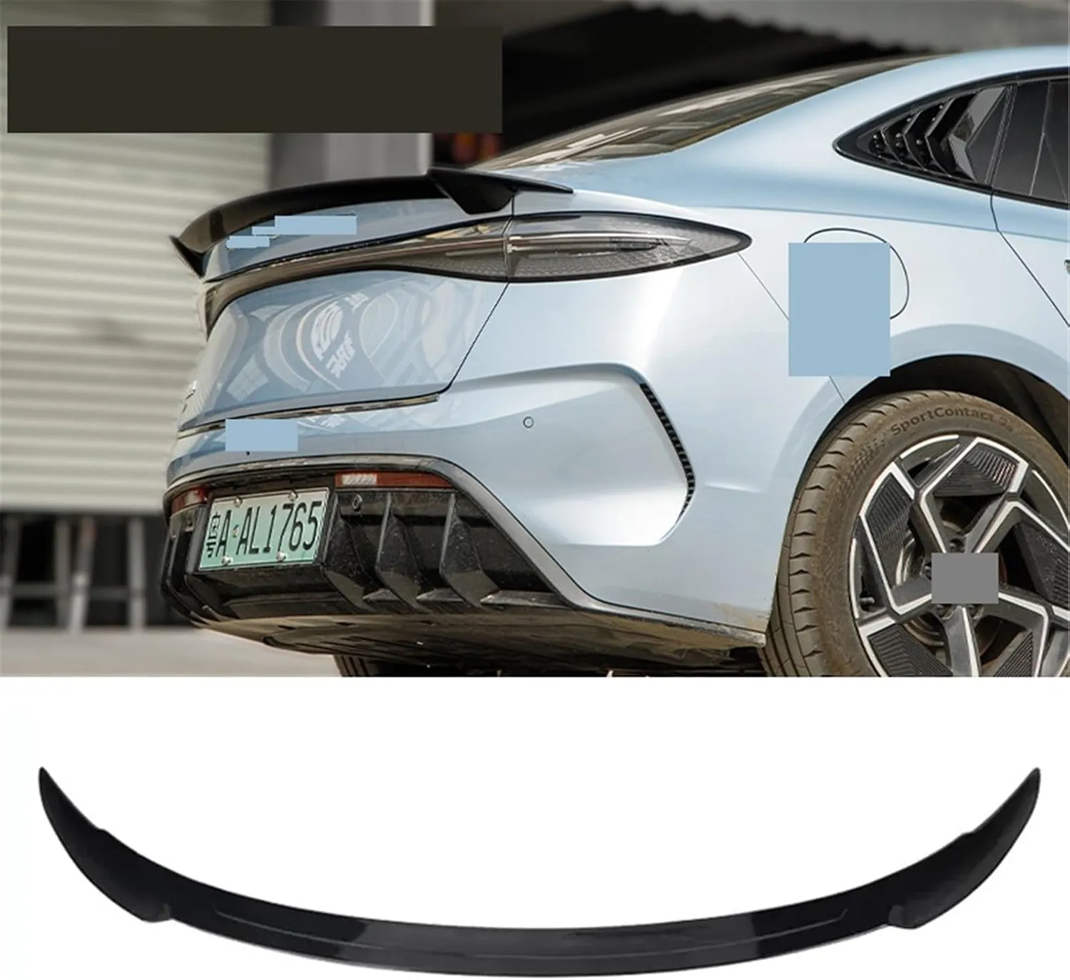 MC Racing MC Spoiler Compatible With BYD Seal EV Tail Fin 2023 2022 2024 Sports Small Tail Pressure Car Rear Wing Seal Accessories(Bright black)