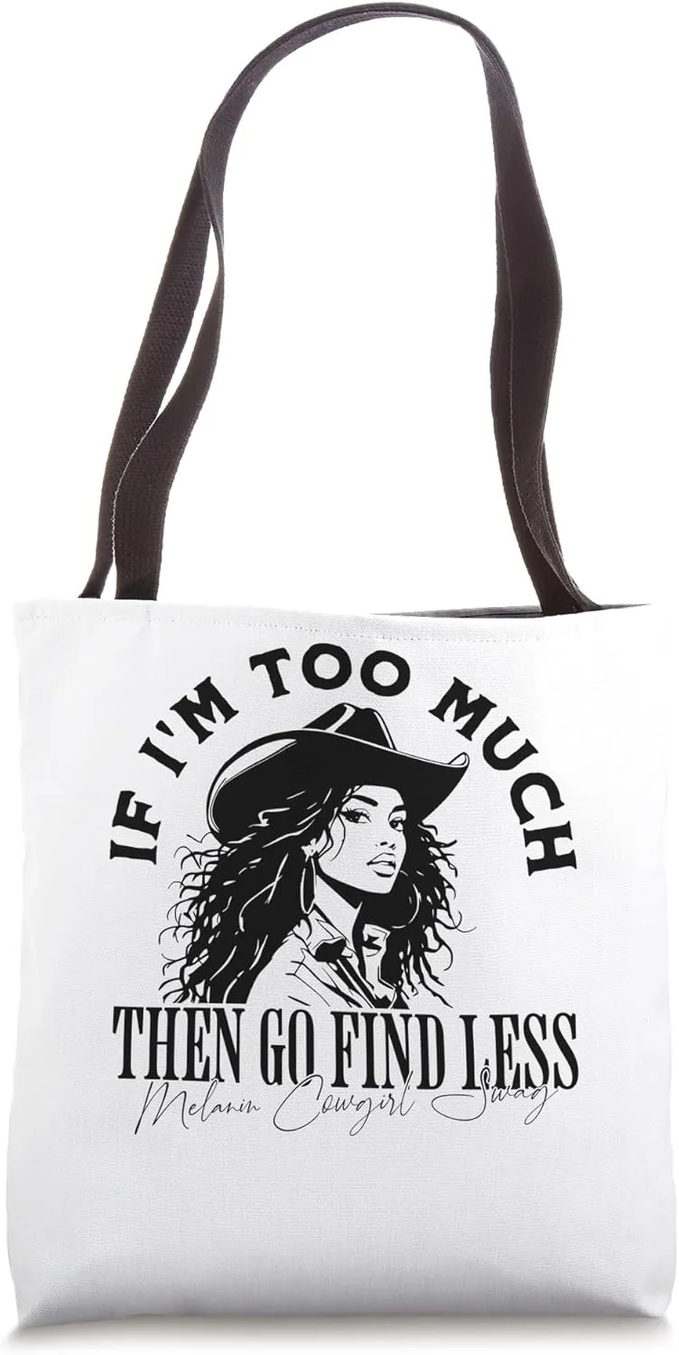 Melanin Cowgirl Swagger Flowing Hair Rodeo Line Art Tote Bag