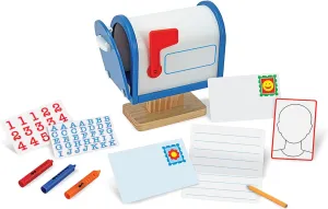 Melissa & Doug My Own Wooden Mailbox Activity Set and Educational Toy Kids Toy Mailbox With Reusable Letters And Post Cards, Pretend Play For Preschoolers And Kids Ages 4 