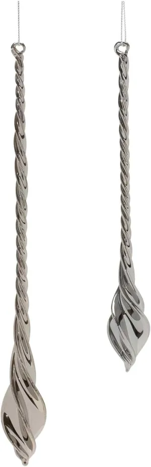 Melrose International Swirl Glass Drop Ornament (Set of 12)