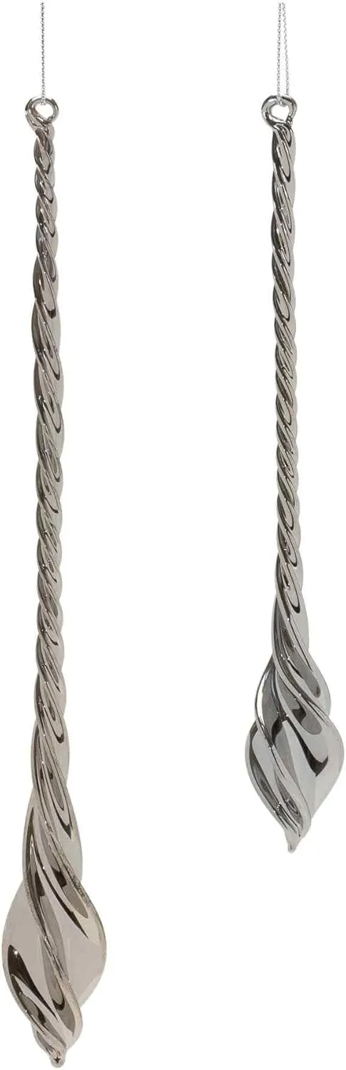 Melrose International Swirl Glass Drop Ornament (Set of 12)