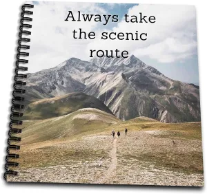 Memory Book 12 x 12 inch - Unique Travel Always take The Scenic Road 3dRose-Travel Quotes
