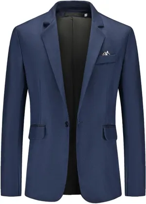 Men's Blazer Jacket Lightweight Casual Sport Coat Classic One Button Stretch Blazer Suit Jacket Sport Coat
