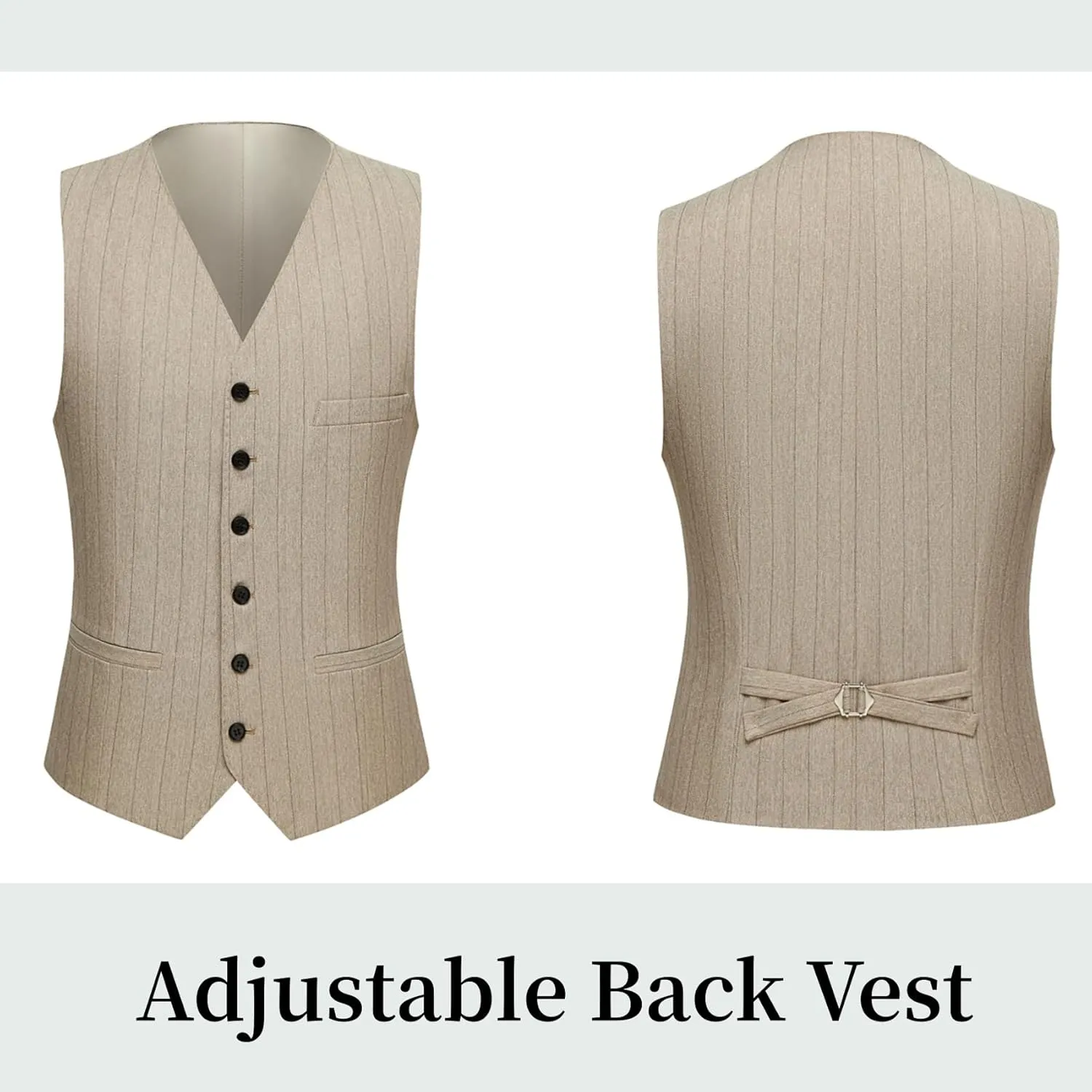 Men's Classic Stripe Suit 3 Piece Elegant Business Suit Two Button Wedding Prom Tuxedo Jacket Vest & Pants 2025